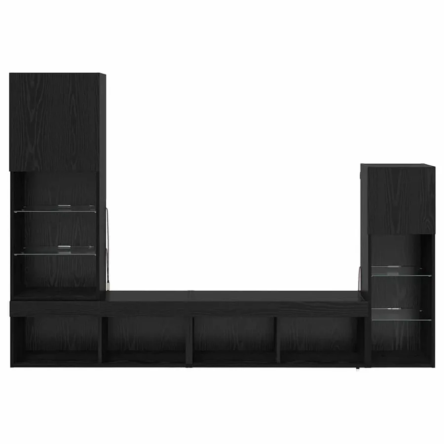 Meubles TV muraux 4 pcs Chêne noir Bois d'ingénierie - 8