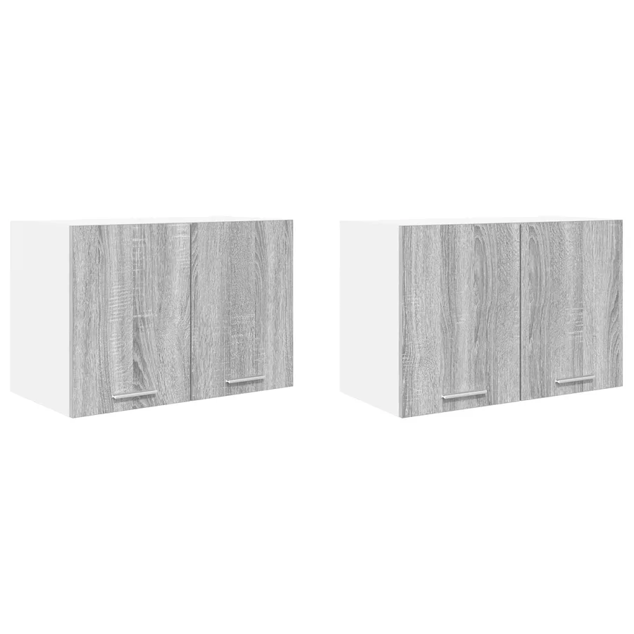 Armoire suspendue 2 pcs Gris Sonoma et Blanc 60 x 31 x 40 cm - 2