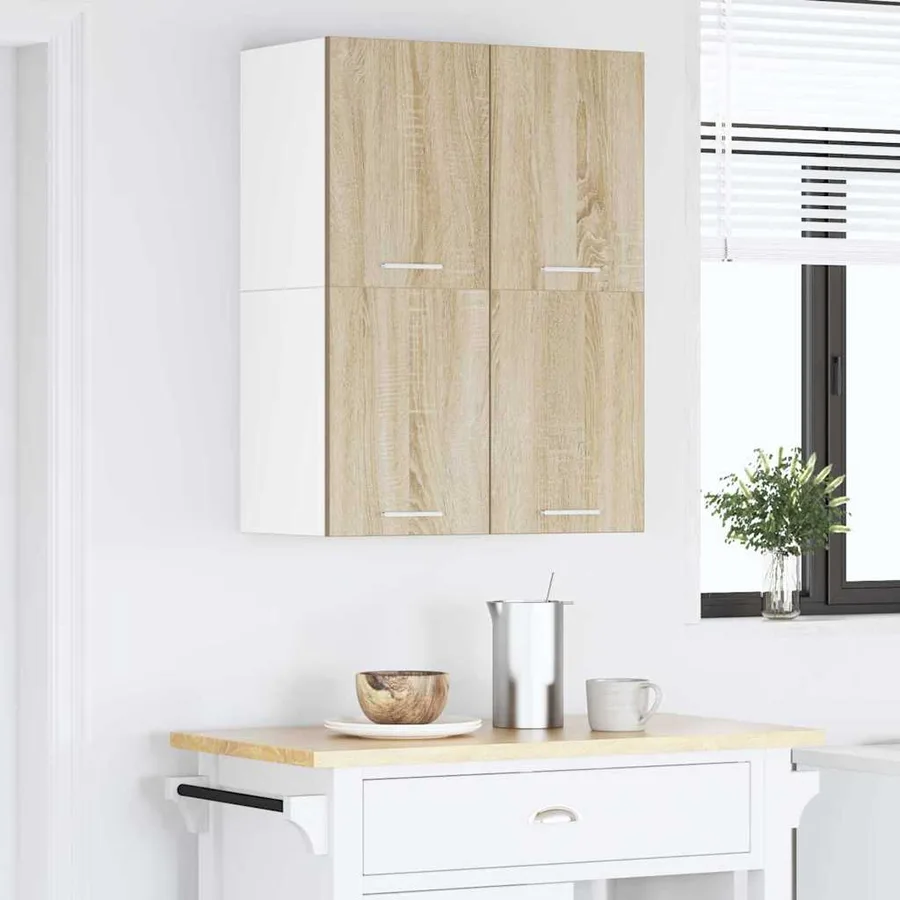 Armoire suspendue 2 pcs Chêne Sonoma et Blanc 60 x 31 x 40 cm - 4