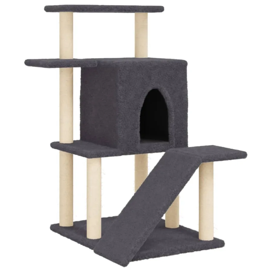 Arbre à chat avec griffoirs en sisal gris foncé 97 cm - 2