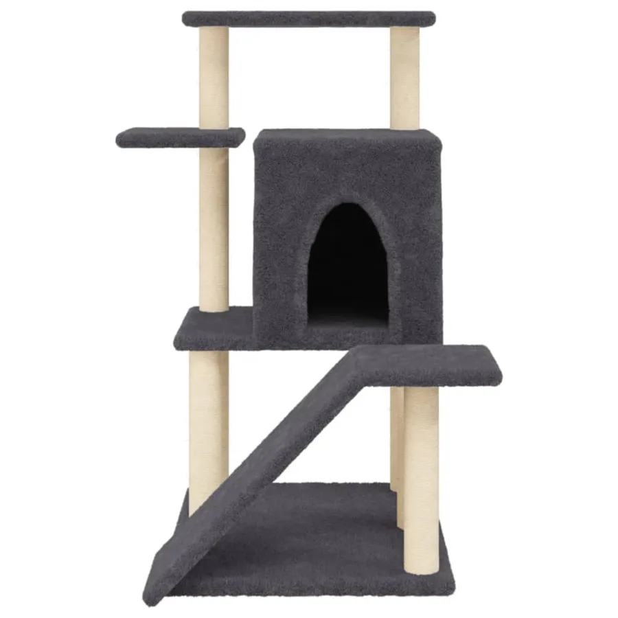 Arbre à chat avec griffoirs en sisal gris foncé 97 cm - 4