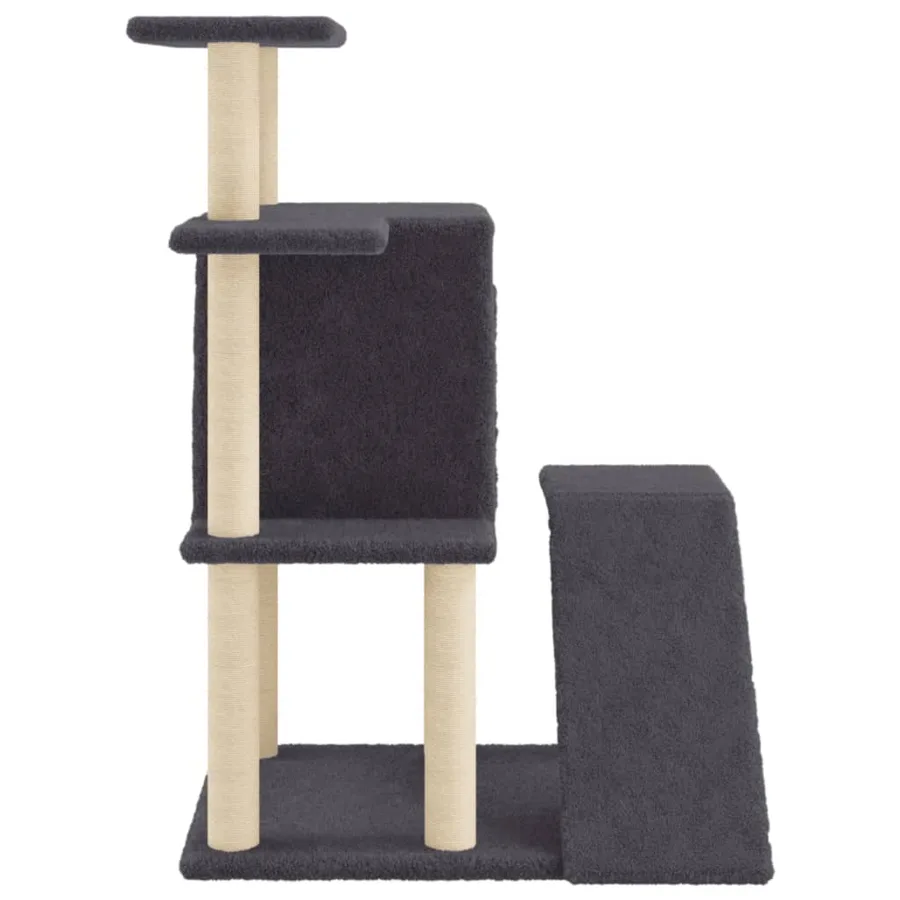Arbre à chat avec griffoirs en sisal gris foncé 97 cm - 5