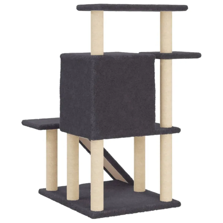 Arbre à chat avec griffoirs en sisal gris foncé 97 cm - 6