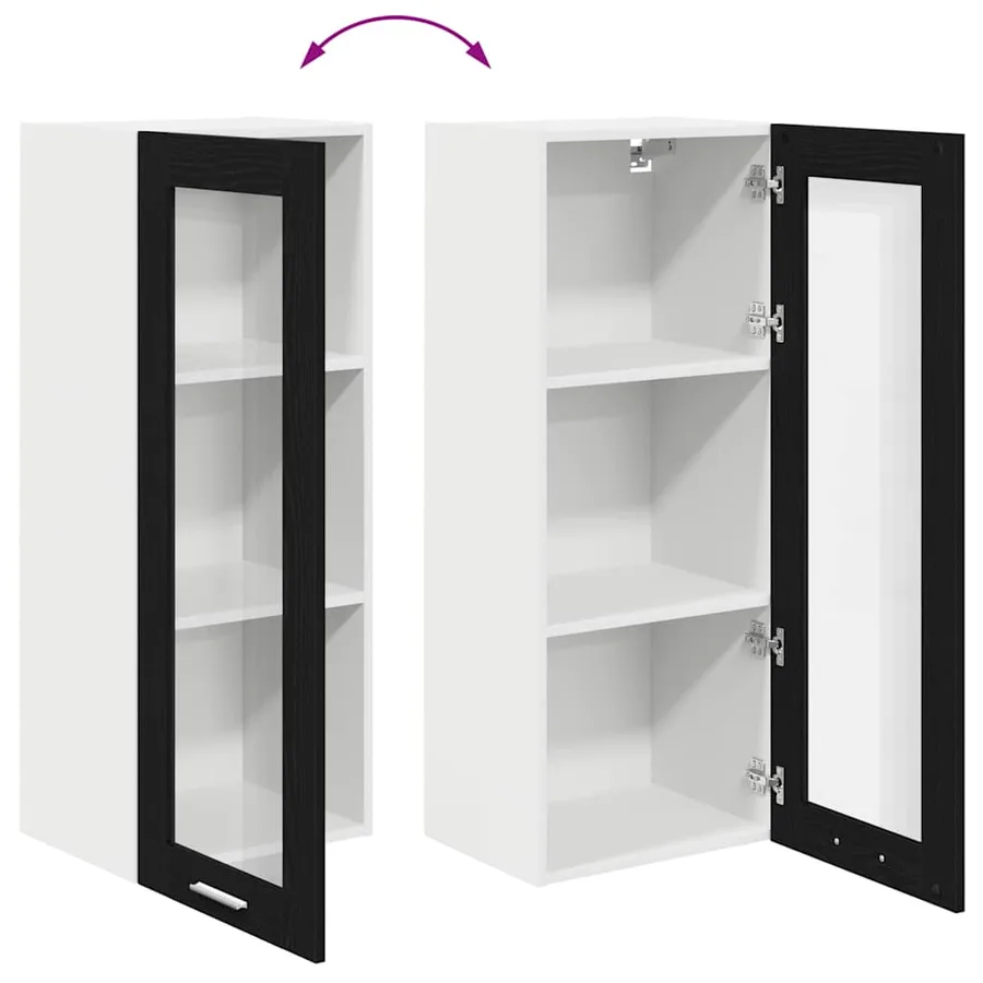 Armoire suspendue Chêne noir 40 x 31 x 100 cm Bois d'ingénierie - 11