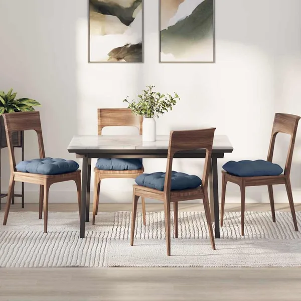 Coussins de siège 4 pcs Bleu 45 x 45 cm Tissu en velours côtelé