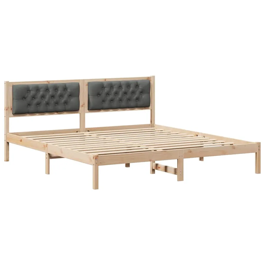 Cadre de lit Gris foncé 160 x 200 cm Pin massif - 2