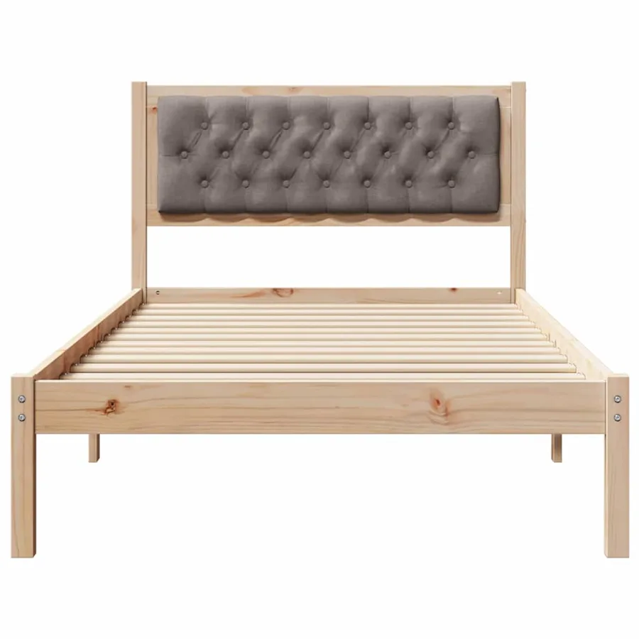 Cadre de lit avec tête de lit Taupe 100 x 200 cm Pin massif - 5