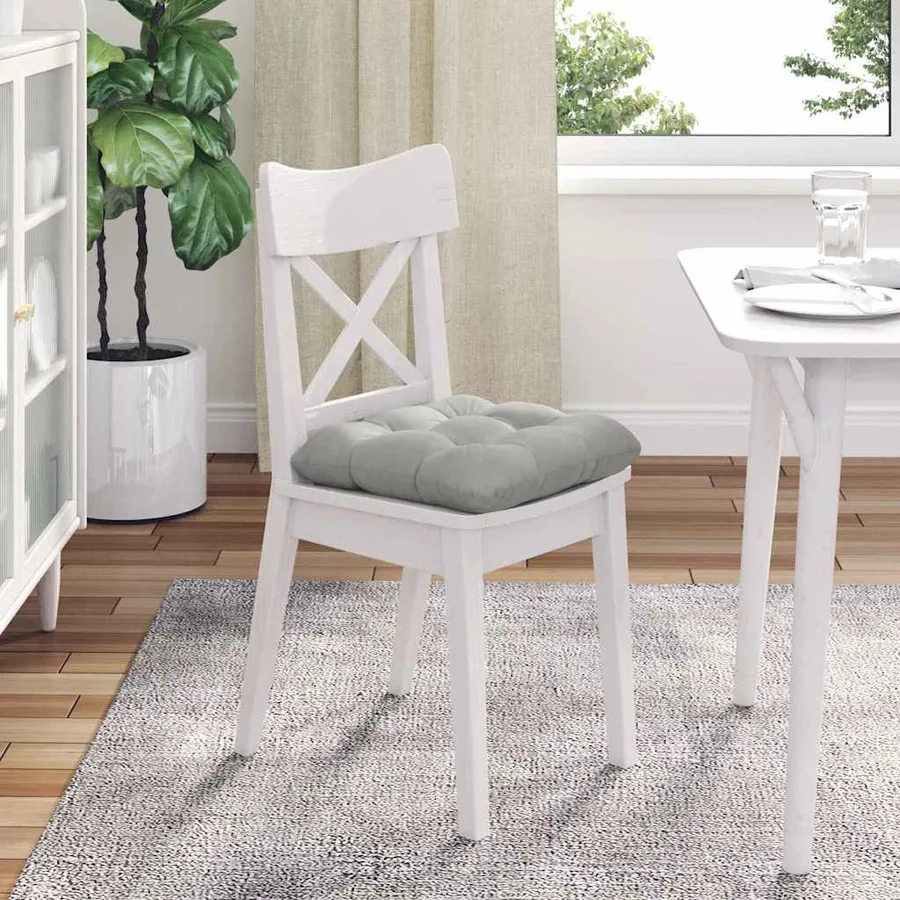 Coussins de siège 4 pcs Gris clair 40 x 40 cm - 4
