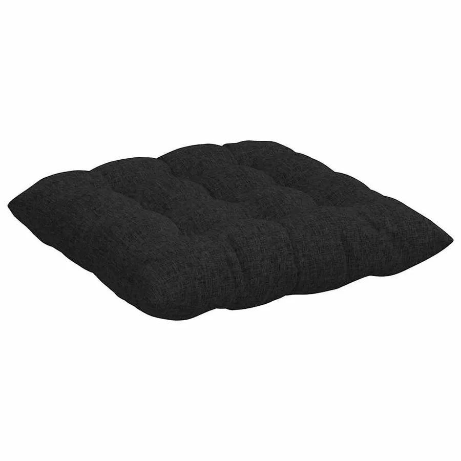 Coussins de siège 4 pcs Noir 40 x 40 x 6 cm tissu - 5