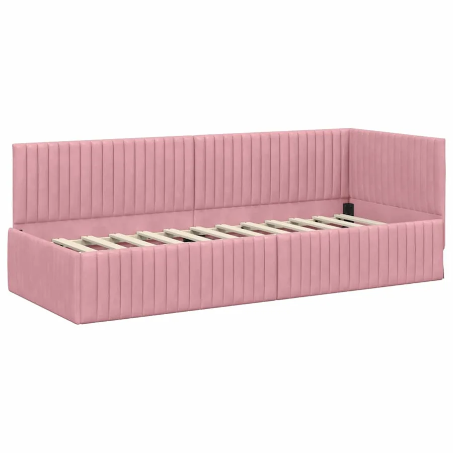 Cadre de lit d'angle avec matelas 2 pcs Gris Velours - 6