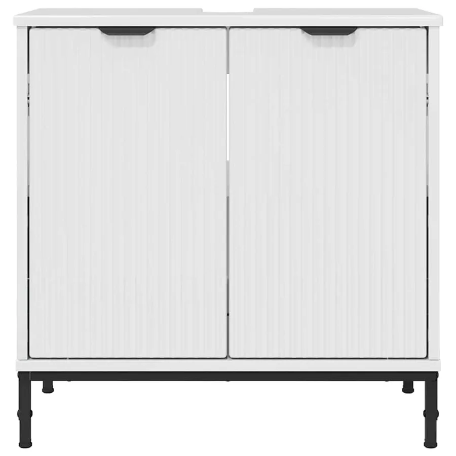 Meuble de Lavabo de Salle de Bain avec stockage Blanc brillant - 6