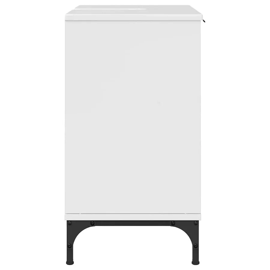 Meuble de Lavabo de Salle de Bain avec stockage Blanc brillant - 7