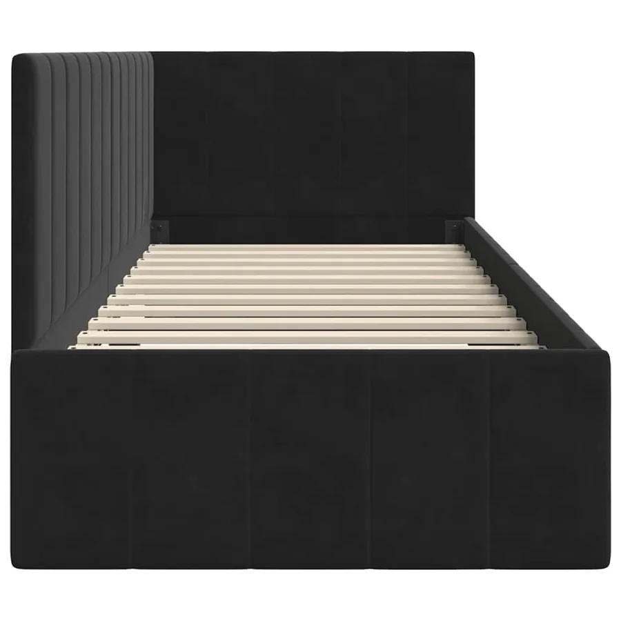 Cadre de lit d'angle Noir 80 cm x 200 cm Velours - 6