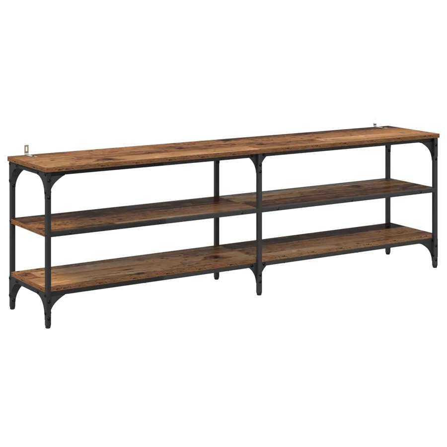Meuble TV Bois Ancien 160 x 30 x 50 cm Bois d'ingénierie et fer - 2
