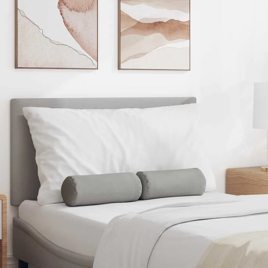 Coussins d'accent 2 pcs Gris nuage Ø 15 x 40 cm tissu
