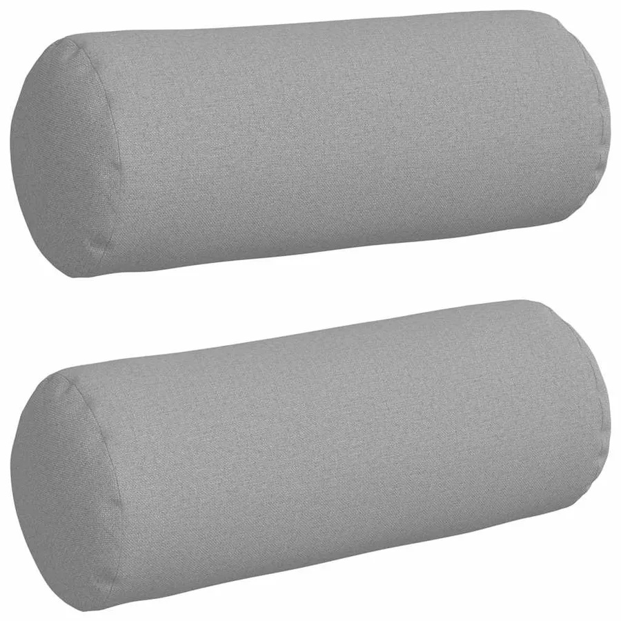 Coussins d'accent 2 pcs Gris nuage Ø 15 x 40 cm tissu - 2
