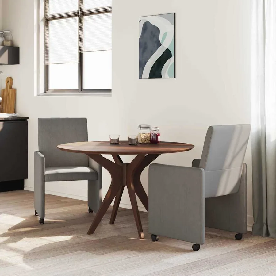 Chaises de Salle à Manger avec Roues 2 pcs Gris clair - 3