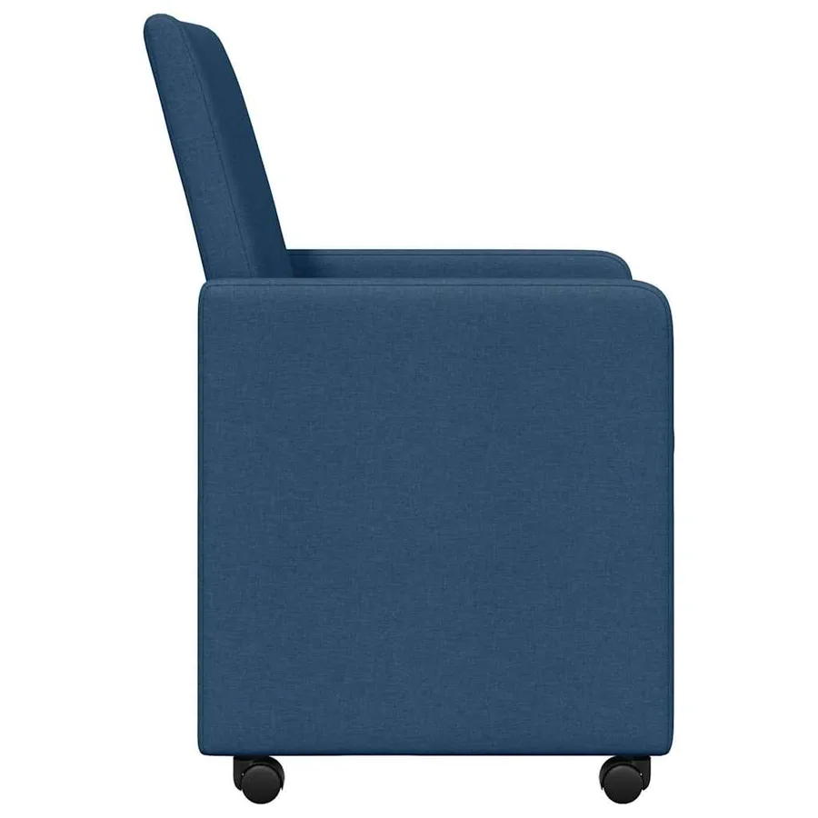 Chaises de Salle à Manger avec Roues 2 pcs Bleu 57 x 66 x 94 cm - 5