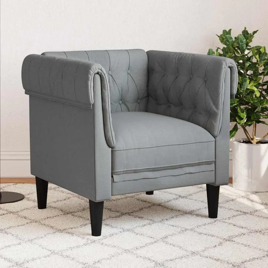 Canapé Gris clair 78,5 x 74,5 x 74,5 cm Polyester