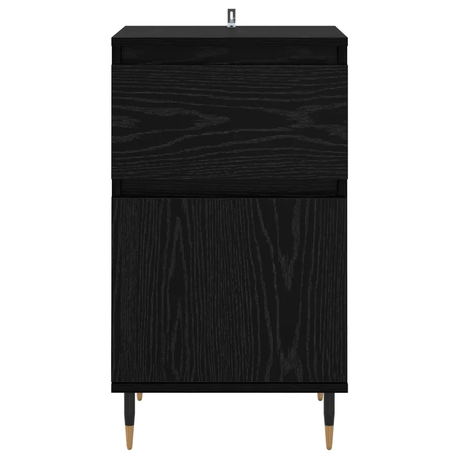 Buffet Chêne noir 40 x 35 x 70 cm Bois d'ingénierie et fer - 6