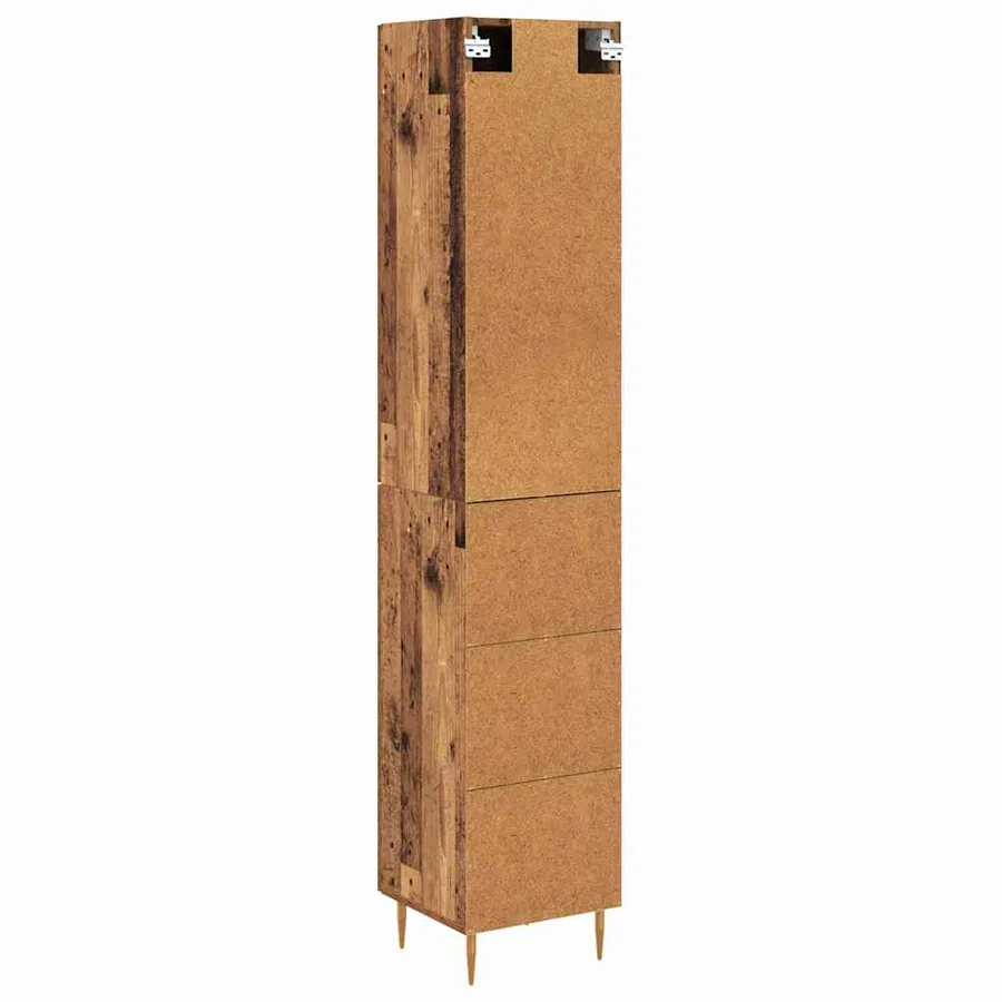 Haut Armoire 2 pcs Bois Ancien Bois d'ingénierie - 10