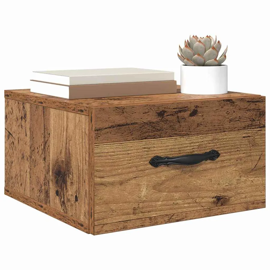 Cabinet de chevet avec tiroir 2 pcs Bois ancien 35 x 35 x 20 cm - 3