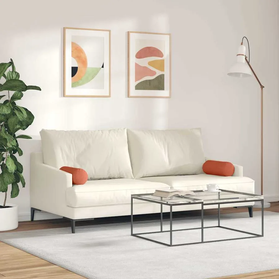Coussins d'accent 2 pcs Rouge orange Ø 15 x 40 cm - 4
