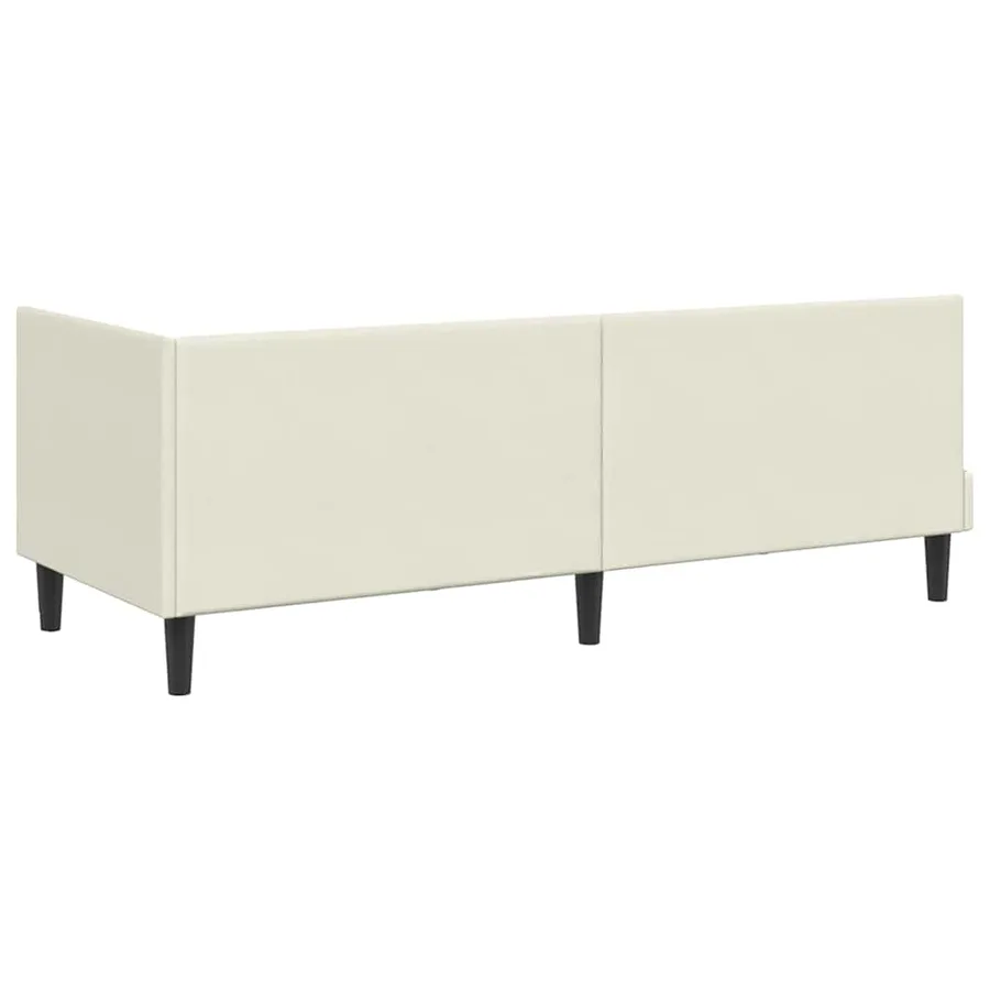 Cadre de lit d'angle avec matelas 2 pcs Crème Velours - 9