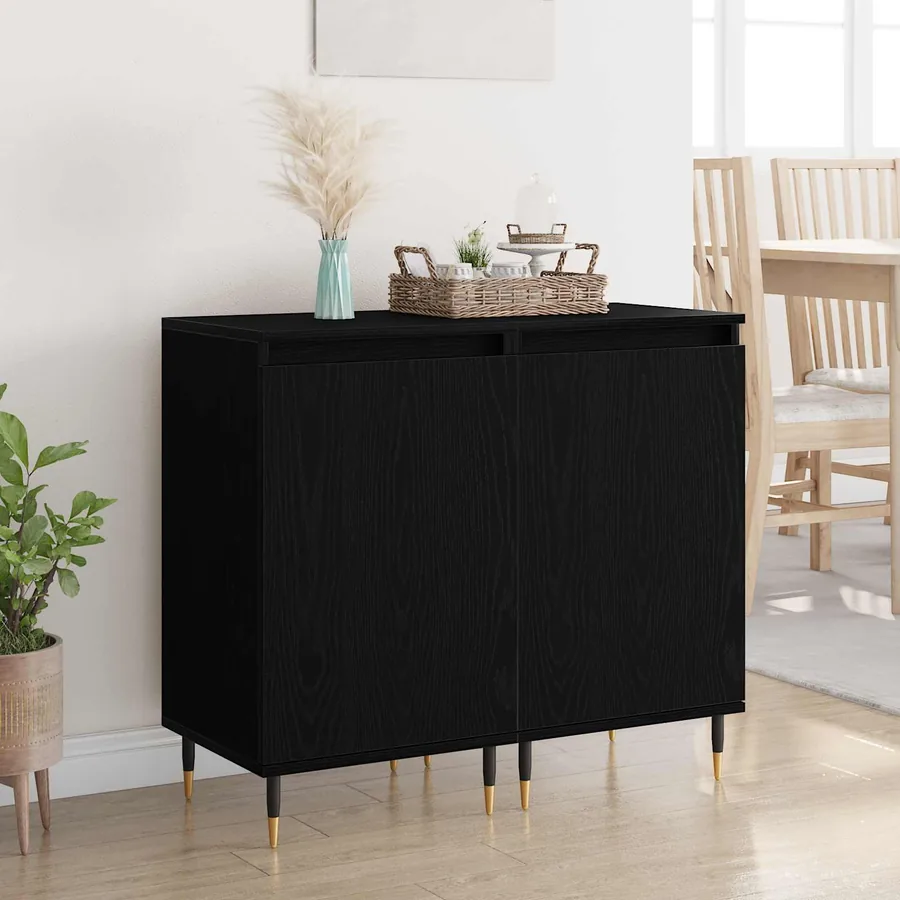 Buffet 2 pcs Chêne noir 40 x 35 x 70 cm