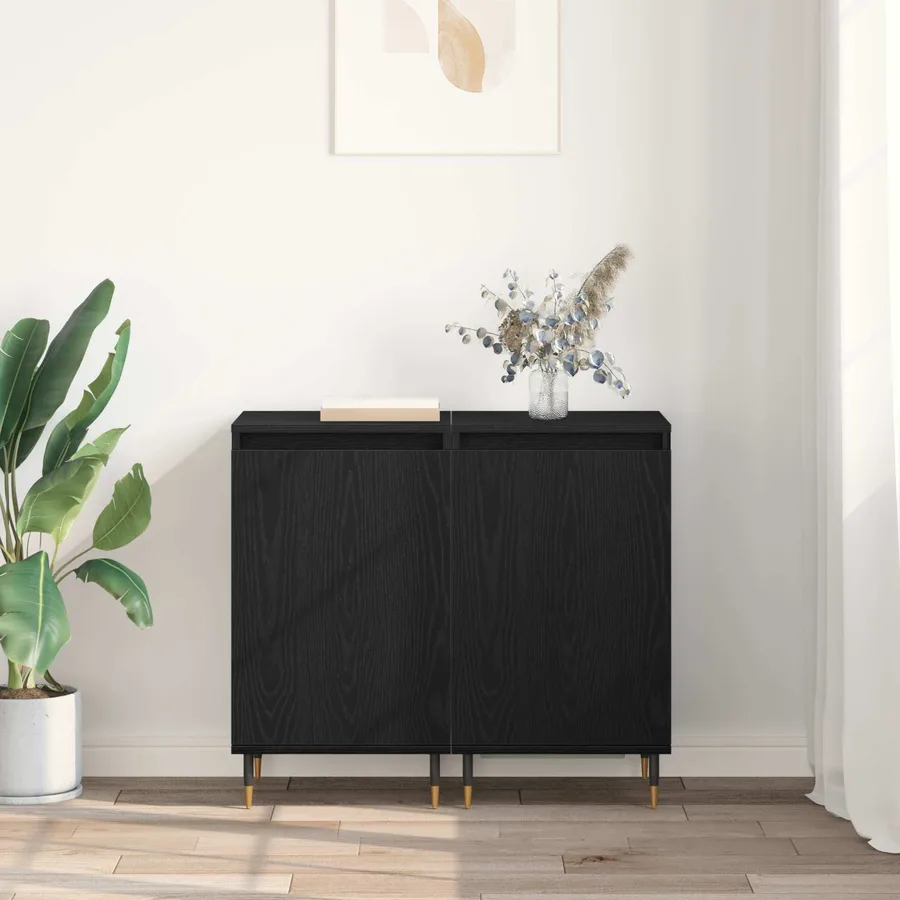 Buffet 2 pcs Chêne noir 40 x 35 x 70 cm - 4