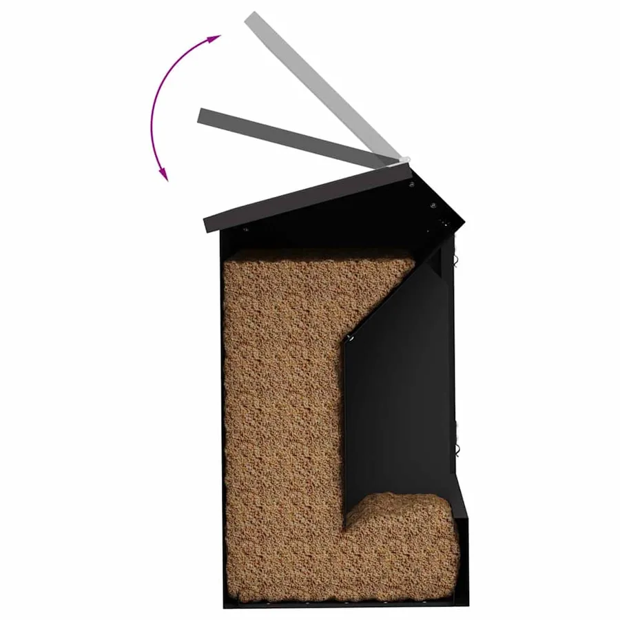 Distributeur pour lapins Noir 64.5 x 25.5 x 45.5 cm - 11