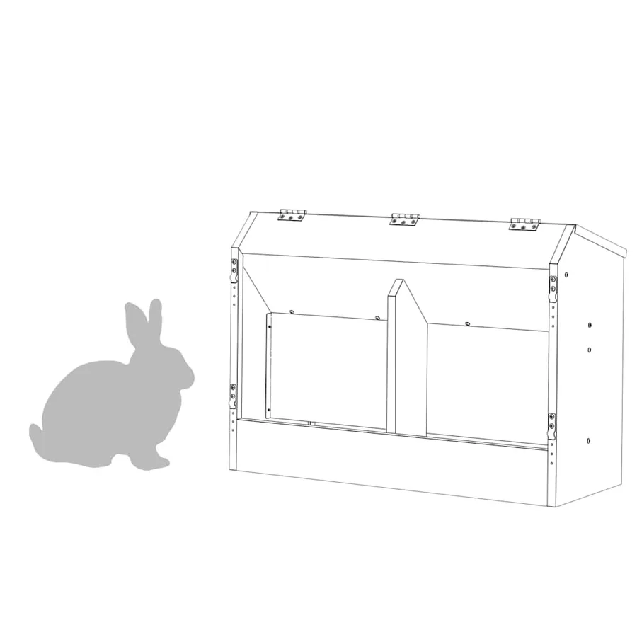Distributeur pour lapins Noir 64.5 x 25.5 x 45.5 cm - 8