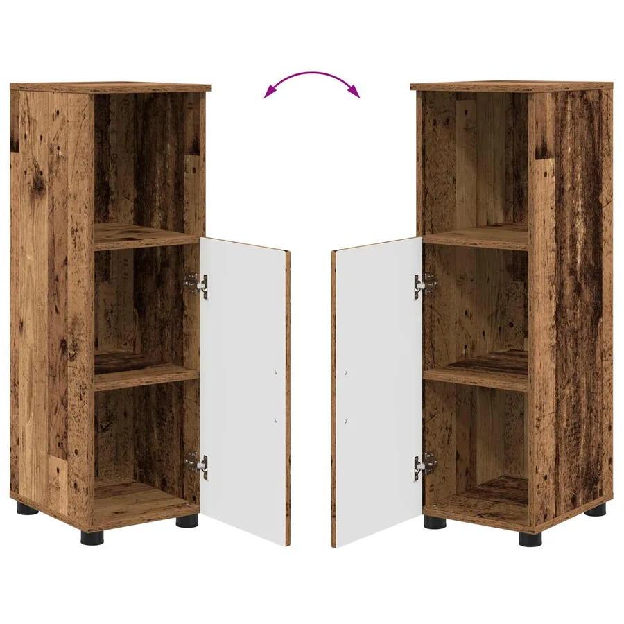 Cabinet de salle de bain avec porte Bois Ancien 30 x 35 x 95 cm - 12