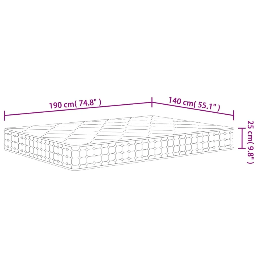 Matelas à ressorts ensachés dureté moyenne 140x190 cm - 9