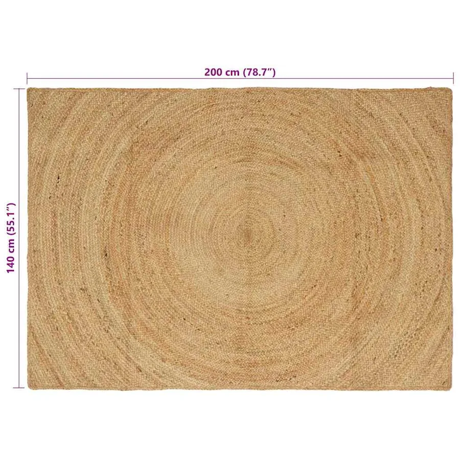 Tapis de surface Naturel 140 x 200 cm Jute - 8