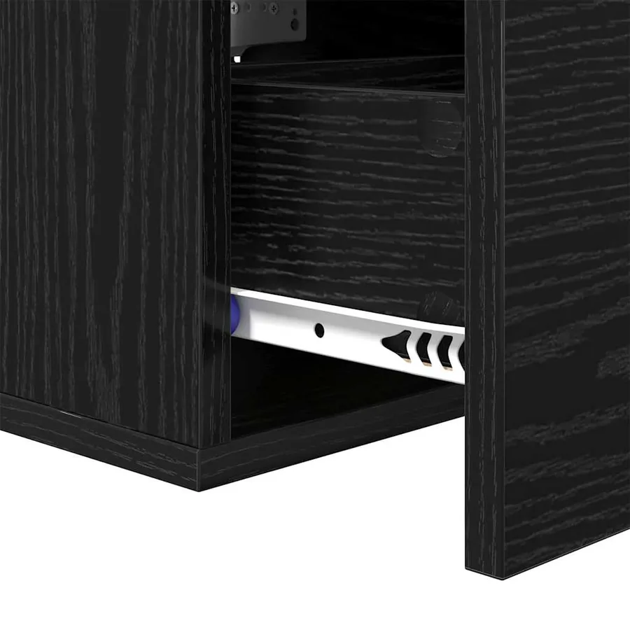 Cabinet de chevet Chêne noir 35 x 35 x 20 cm Bois d'ingénierie - 9