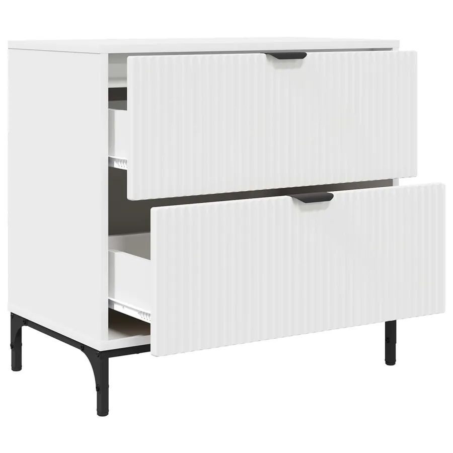 Table de chevet Blanc 63,5 x 36 x 61 cm Bois d'ingénierie - 5