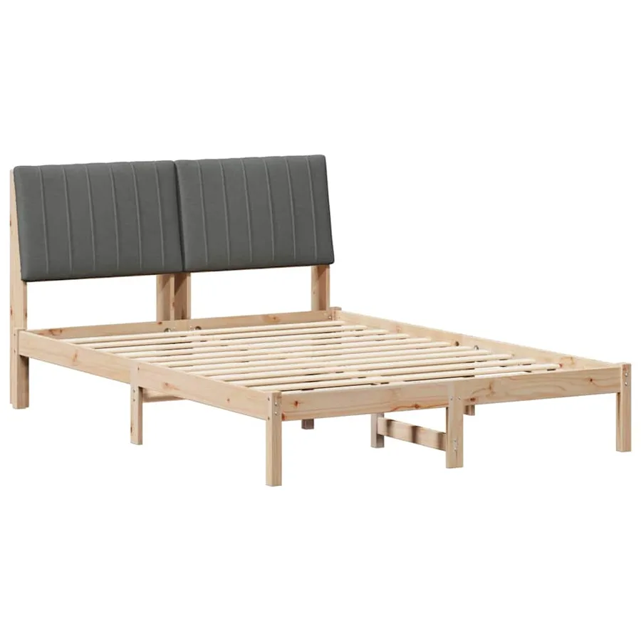Cadre de lit avec tête de lit Marron 135 x 190 cm Pin massif - 2