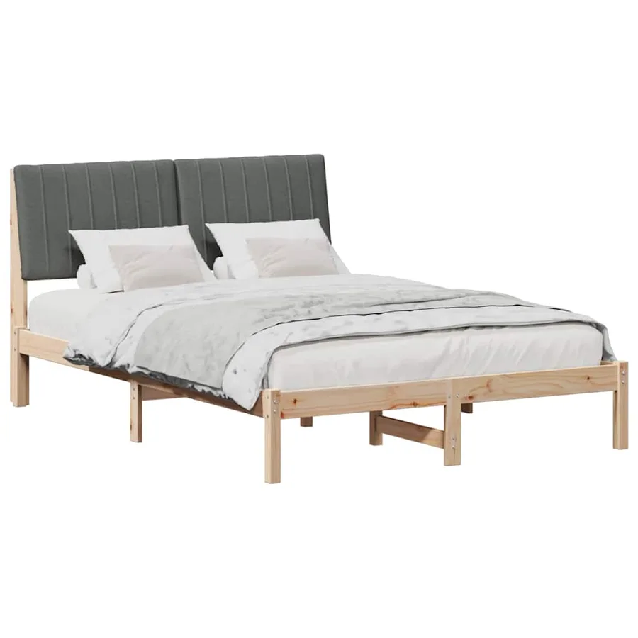 Cadre de lit avec tête de lit Marron 135 x 190 cm Pin massif - 3