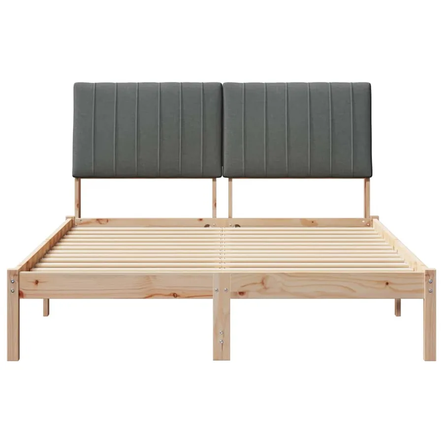Cadre de lit avec tête de lit Marron 135 x 190 cm Pin massif - 5