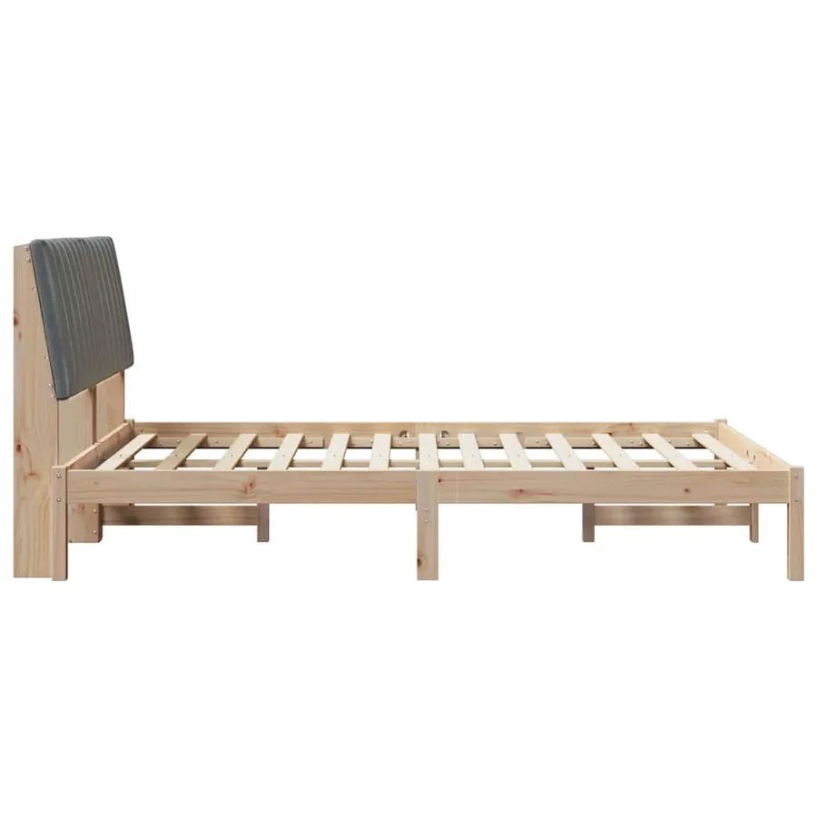 Cadre de lit avec tête de lit Marron 135 x 190 cm Pin massif - 6