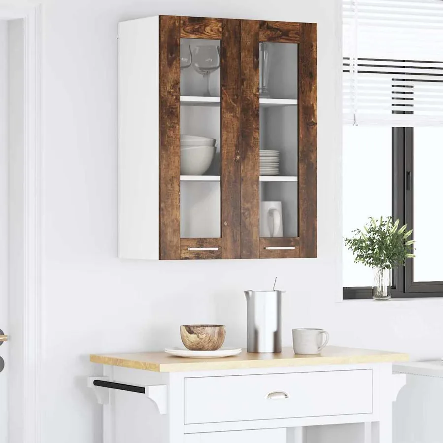 Armoire suspendue Chêne fumé 60 x 31 x 80 cm Bois d'ingénierie - 4