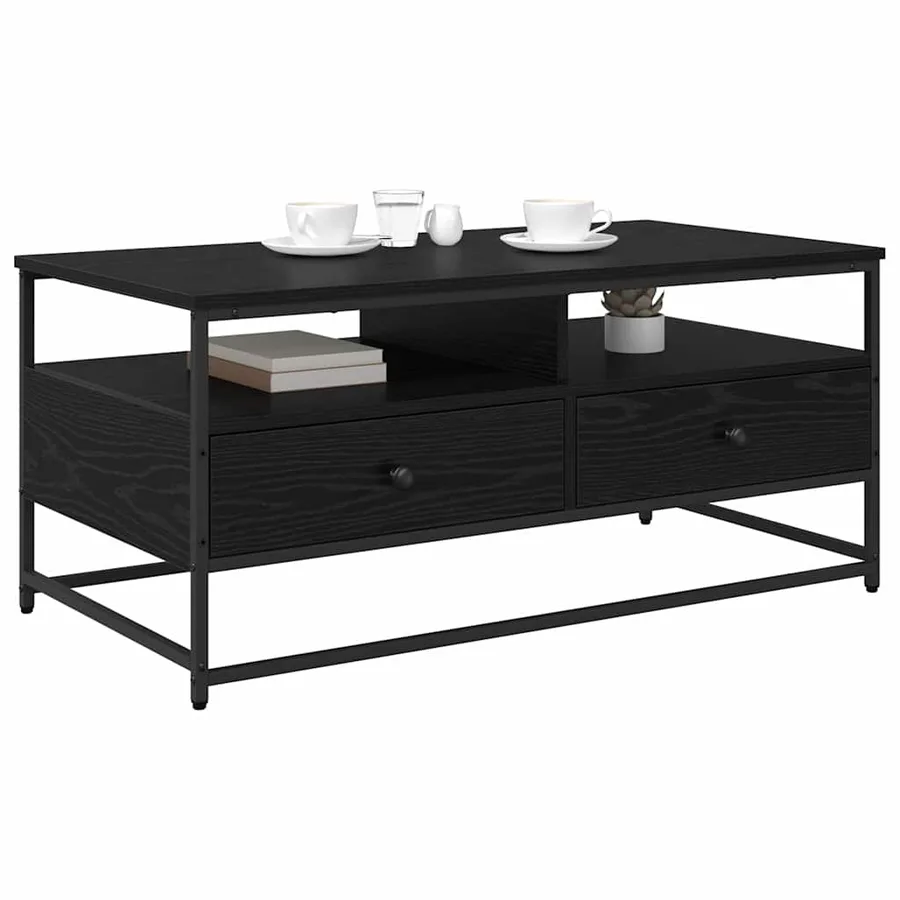 Table basse Chêne noir 100 x 51 x 45 cm Bois d'ingénierie - 3