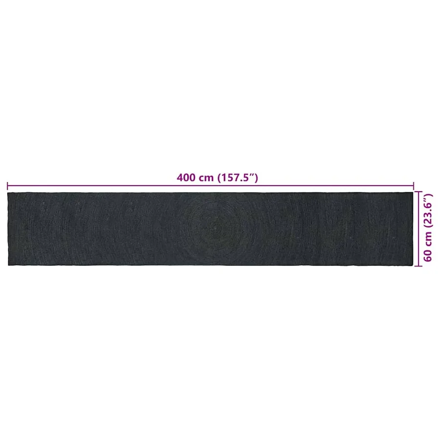 Tapis de surface Gris foncé 60 x 400 cm Jute - 9