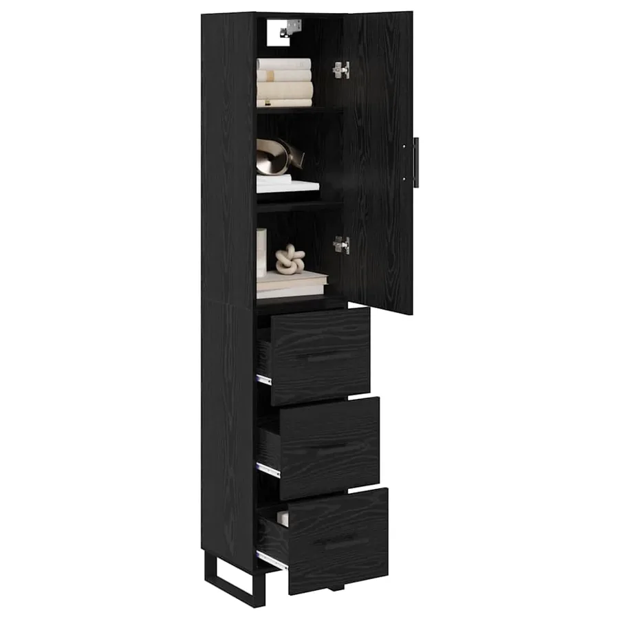 Haut Armoire Chêne noir 34,5 x 34 x 180 cm Bois d'ingénierie - 3