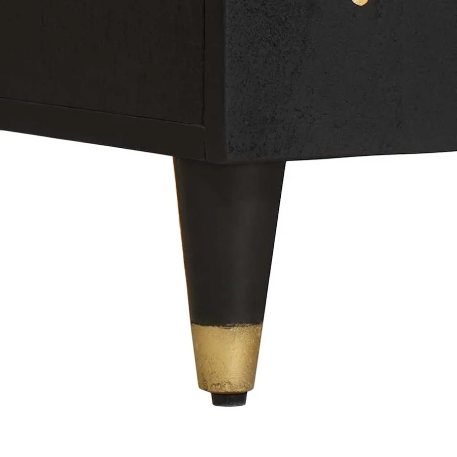 Meuble TV Noir 105 x 33 x 46 cm Bois de mangue massif - 8