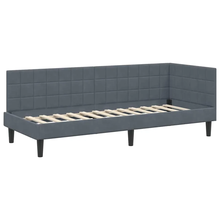 Cadre de lit d'angle avec matelas 2 pcs Gris Velours - 6