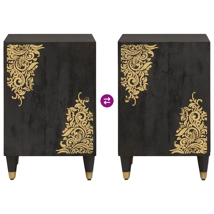 Cabinet de salle de bain avec stockage Noir 38 x 33 x 58 cm - 10