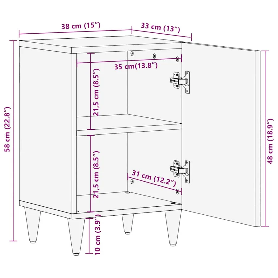 Cabinet de salle de bain avec stockage Noir 38 x 33 x 58 cm - 12