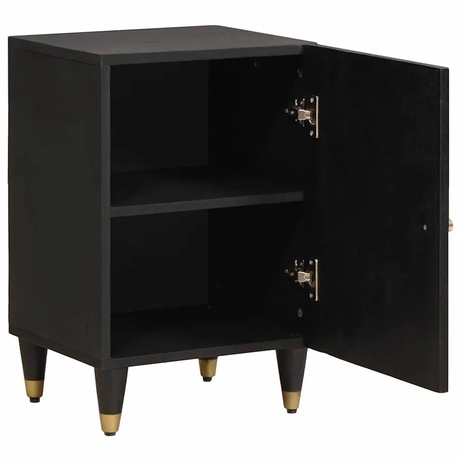 Cabinet de salle de bain avec stockage Noir 38 x 33 x 58 cm - 2